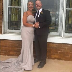 Elegant Strapless Cream Dress